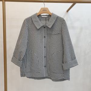[크레송]큐티 카라넥 체크블라우스NDCPBP57A