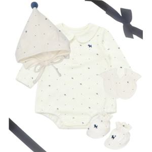 HP블루독베이비25년FW  NY)BI카라바디수트+모자+손발싸개세트45A7004023 01009