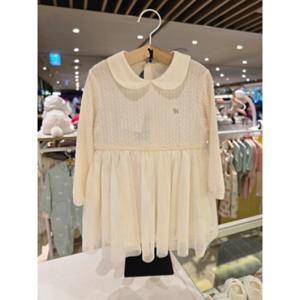[블루독베이비] 25 FW(크림)클래식 샤 드레스(45A1940001)유아 백일 돌 선물 조카 아가옷 원피스 (45A19400