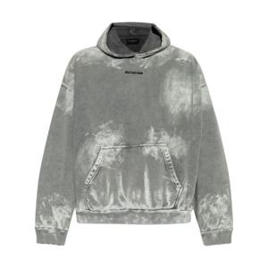 발렌시아가 후드 티셔츠 767877TRVI9 8499 GREY