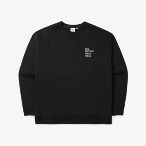 [휠라] TAG가 69,000원 유니 루즈핏 기모 워딩 맨투맨(FS2POE4103X_BLK)