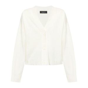 파비아나필리피 크림 브이넥 리브 헴 가디건 MAD215F024 L51725
