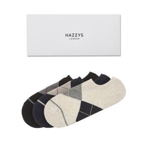 [헤지스ACC]HJSS2F202_블랙 체크배색 면혼방 덧신양말3종세트