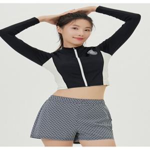 [아레나수영복] 스키퍼 레저 집업 래쉬가드 세트 A4BL1PS08BLK