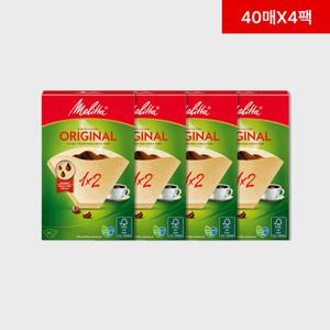 밀리타 [4팩묶음] 독일 밀리타 커피필터 여과지 오리지널 40매 (브라운) 100/1X2/1X4