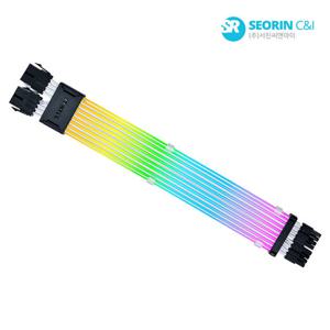 리안리 [서린공식] LIAN LI STRIMER WIRELESS CPU 2x8핀 케이블 (PW8-1W-CPU, 0.26m) 컨트롤러 미포함