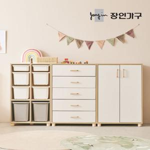 장인가구 [비밀특가] 뉴피터 베이비장 2320세트B (5단서랍+유아옷장+정리함수납장) + 원목발