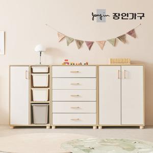 장인가구 [비밀특가] 뉴피터 베이비장 2320세트A (5단서랍+유아옷장+장난감수납장) + 원목발