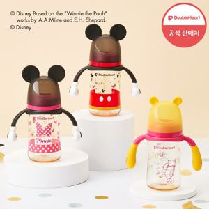 [더블하트] 3세대 디즈니젖병 240ml 미키 미니 곰돌이푸 (핸들/노꼭지)