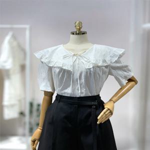 올리브데올리브 (OW5XB416) 러플 카라 자수 블라우스