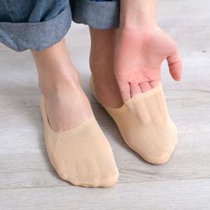 남성 캐주얼 메쉬 통기성 덧신 5켤레 양말 실리콘 아이스 망사 여름 발목 벗겨짐 미끄럼 방지