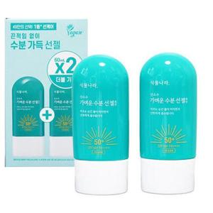식물나라 산소수 가벼운 수분 선젤 로션 60ml+60ml 더블기획 선크림 (AD)