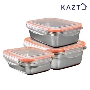 [가쯔] 냉장고정리 스텐 반찬 밀폐용기 3종 세트