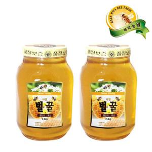 [백화농원 벌꿀] 스위트 허니 국내산 벌꿀 2.4kg x 2