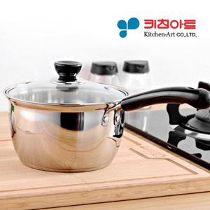 키친아트 아티스트 스텐 라면냄비 이유식 편수 냄비 손잡이냄비 16cm