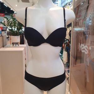 예스 DP02 여성 베이직 블랙 브라팬티세트 여자 편한 속옷 와이어브라 햄라