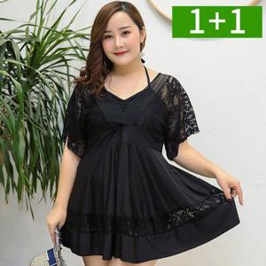 1+1 체형커버 여성 수영복 빅사이즈 비치 휴양지 실내 수영장 원피스수영복