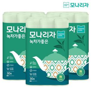 [모나리자][모나리자] 3겹 천연펄프 녹차가좋은 화장지 30M 30롤 3팩