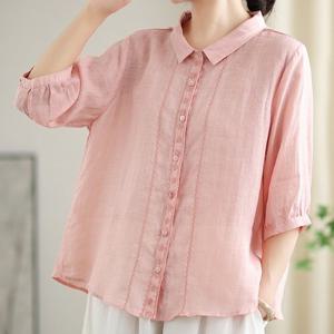 [블랙퀸] 플라워자수 빅사이즈 블라우스 blk003709