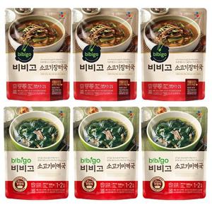 비비고 소고기장터국 500g x 3팩 + 미역국 500g x 3팩