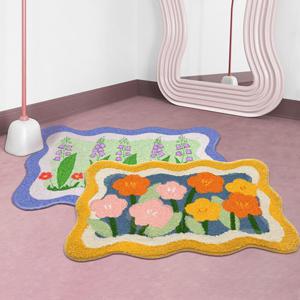 빈티지플라워 욕실발매트 발매트 주병 현관 화장실러그 싱크대 발닦개 인테리어 러그 4type