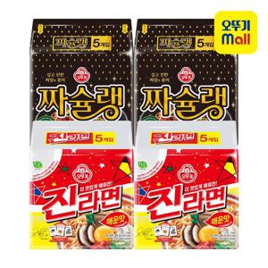 [오뚜기] 진라면 매운맛 (120gx5) 2개+짜슐랭(145gx5) 2개