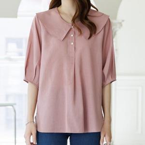 [데드라](120size)초인반오픈카라블라우스 TBD3098_DO