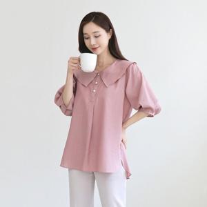 드리다 여성 여름 빅카라 빅사이즈 7부 롱 블라우스 40-50대 미시 중년여성 엄마옷 하객 상견례 모임