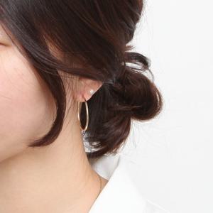 14K 골드 필드 30mm 베이직 파이프 링 데일리 후프 귀걸이