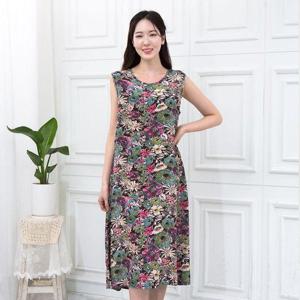 [모슬린]엄마옷 수채화 나시 인견 원피스 홈웨어 HO106082 마담/미시옷/중년여성의류/빅사이즈/50대/60대..