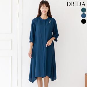 드리다 여자 봄 여름 A라인 플레어 빅사이즈 쉬폰 원피스 40-50대 미시 중년여성 엄마옷 하객 출근 모임