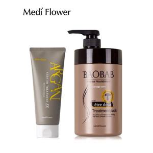 [메디플라워]에트투스 아르간 케라틴 트리트먼트 EX 200ml+바오밥 트리트먼트 헤어팩 1000ml 2종세트