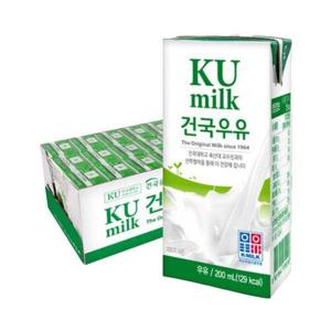[건국유업]건국 멸균우유 200ml 24팩 고소한우유 흰우유