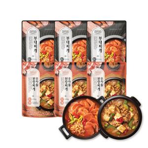 [호텔컬렉션 에센셜] 부대찌개 450g*3팩 + 우차돌 된장찌개 450g*3팩