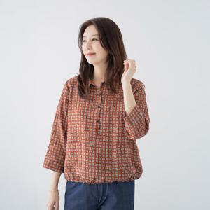엄마옷 마담4060 페이즐스트링블라우스-QBL2503044-