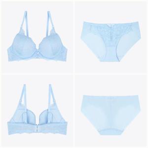 예스 DP02 스카이블루 와이어 브라팬티세트 여성 여자 편한 속옷 브래지어