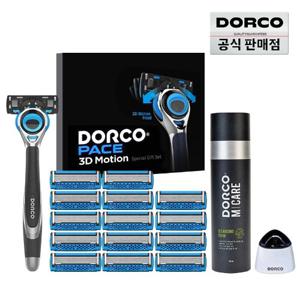 도루코 페이스3D모션 홈쇼핑 면도세트1호(면도기+면도날 총15입+폼+실버스탠드)