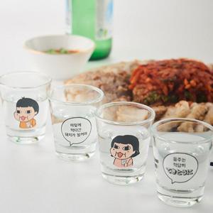 [라씨에뜨] 캐릭터소주잔 돼지남매 소주잔 4p set