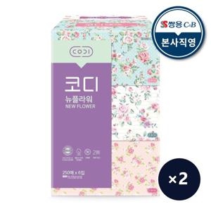 코디 뉴플라워 250매 6개입 2팩