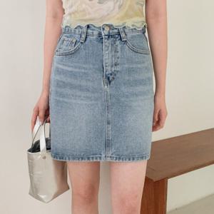 네쥬 여성 여름 워싱 예쁜 청치마 h라인 데님 스커트