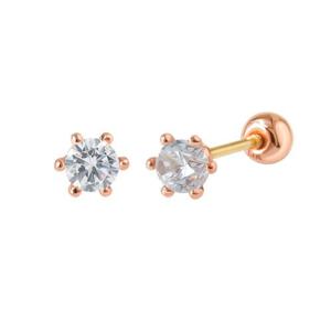 갤러리아_14K 피어싱 귀걸이 4mm 6발 화이트 큐빅 볼
