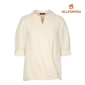 [올포유][올포유] 여성 솔리드 카라 반팔 블라우스 ALBLL4211-102_G