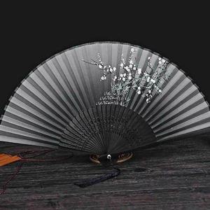 [에이치플러스몰]접이식 대나무 부채 전통 휴대용 고급 한국 블랙