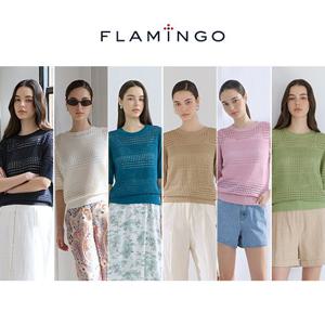 [런칭가 69,900원][후라밍고] 25SS 썸머 코튼 블렌딩 아이리스 크로쉐 니트 3종 + 탑블라우스 1종 (총 4종)