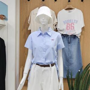 클리지 DP01 옆스트링 리본자수 반팔 셔츠 대동백화점 CO5WBL29