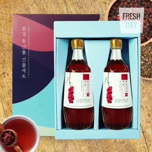[프레시데이] 국내산 문경 오미자 청 원액 선물세트 700ml*2병