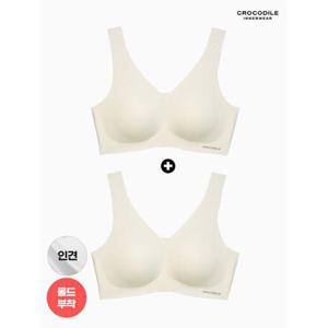 [크로커다일 이너웨어]라이크라 인견쉘론 몰드부착 V넥 감탄브라 1+1 CDWBR5N29_2