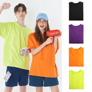 [남녀공용] 30수 면 반팔티셔츠 오버핏 라운드 면티 여성티셔츠 남성티셔츠 빅사이즈