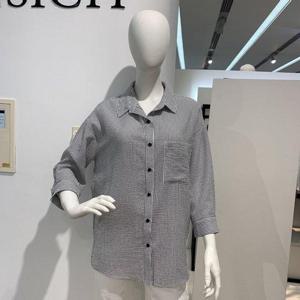 갤러리아_안지크(23S/S70%할인)여름셔츠 칠부소매셔츠 루즈핏 세미롱셔츠