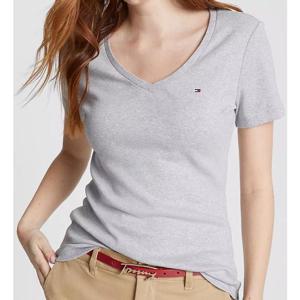[해외배송] 타미힐피거 여성 브이넥 반팔티셔츠 Grey